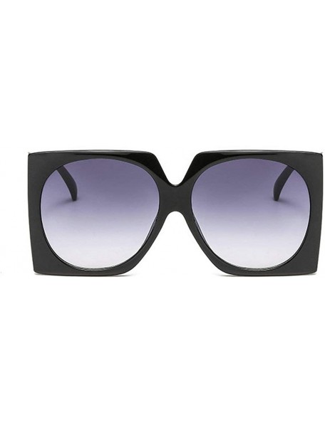 Oversized Oversized Sunglasses Transparent Vintage Windproof - Black - CP18NY4MNGT $13.17