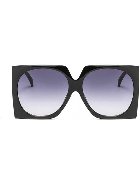 Oversized Oversized Sunglasses Transparent Vintage Windproof - Black - CP18NY4MNGT $13.17