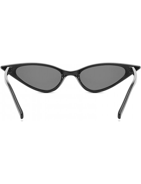 Oval Retro Cat's Eye Sunglasses for Men or Women PC AC UV 400 Protection Sunglasses - Black - CI18SAT8QCX $11.47