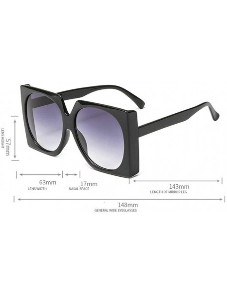 Oversized Oversized Sunglasses Transparent Vintage Windproof - Black - CP18NY4MNGT $13.17