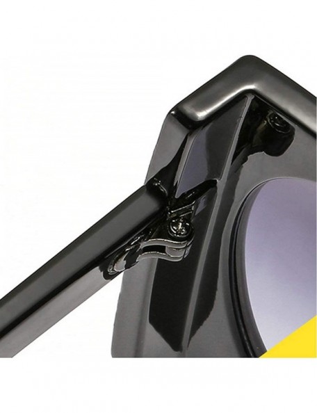 Oversized Oversized Sunglasses Transparent Vintage Windproof - Black - CP18NY4MNGT $13.17