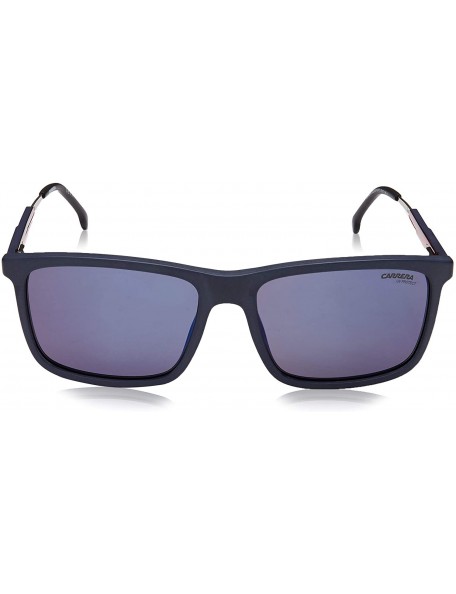 Rectangular mens 8029/S Rectangular Sunglasses - Blue/Blue Sky Miror - CW18KQ9OR8K $39.51