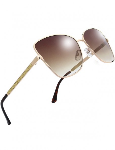 Square Classic Crystal Elegant Women Beauty Design Sunglasses Gift Box - L172-gold - CT18M0TWWHI $19.64