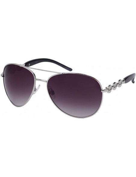 Aviator Modern Metal Aviators with Gradient Lens 23077-AP - Silver - CX12O8RX52D $13.20