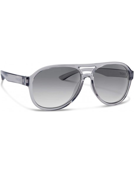 Round Alan Sunglasses - Crystal Blue / Gray Gradient - C918QA062NT $24.54