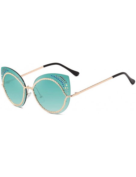 Oversized Women's Sunglasses Metal Fashion Cat's Eye Sunglasses - D - CT18Q9E524Q $32.39
