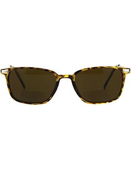 Rectangular Bifocal Reading Lens Sunglasses Magnified Bottom Lens Stylish Rectangle Frame - Tortoise - CO18EMEW3DX $9.07