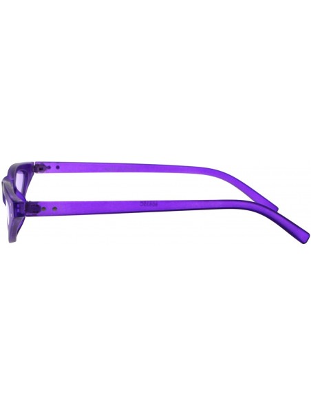 Oval Womens Sunglasses Trendy Skinny Small Flat Cateye Oval Frame UV 400 - Purple (Purple) - CY18H3OGRKU $11.09