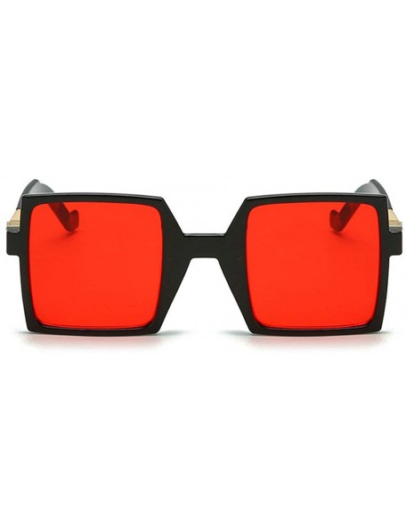 Square Ultra light fashion Lady Brand Designer Square Sunglasses Vintage men Sun glasses UV400 - Red - C618S55ZWUS $12.72