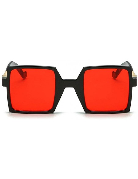 Square Ultra light fashion Lady Brand Designer Square Sunglasses Vintage men Sun glasses UV400 - Red - C618S55ZWUS $12.72