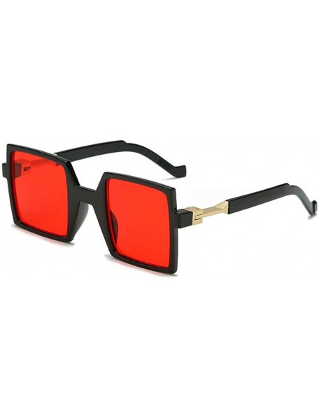 Square Ultra light fashion Lady Brand Designer Square Sunglasses Vintage men Sun glasses UV400 - Red - C618S55ZWUS $12.72