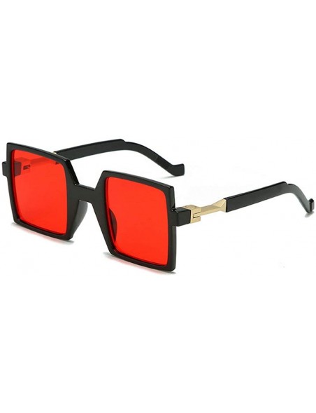 Square Ultra light fashion Lady Brand Designer Square Sunglasses Vintage men Sun glasses UV400 - Red - C618S55ZWUS $12.72