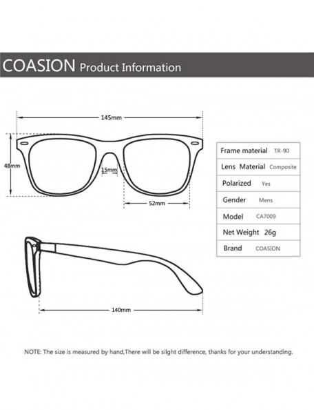 Square Polarized Sunglasses for Men Ultra-light Square Black Driving Sun Glasses - A Bright Black/Grey - C118KIKMYCM $10.66