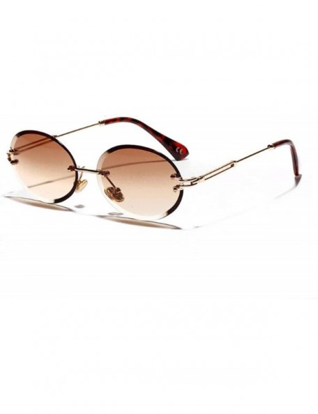 Oval Retro Oval Sunglasses Women FramelGray Brown Clear Lens RimlSun Glasses Uv400 - C01 Dark Red - CL197Y7LWKX $23.03
