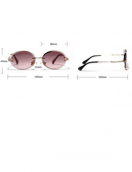 Oval Retro Oval Sunglasses Women FramelGray Brown Clear Lens RimlSun Glasses Uv400 - C01 Dark Red - CL197Y7LWKX $23.03