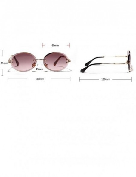 Oval Retro Oval Sunglasses Women FramelGray Brown Clear Lens RimlSun Glasses Uv400 - C01 Dark Red - CL197Y7LWKX $23.03