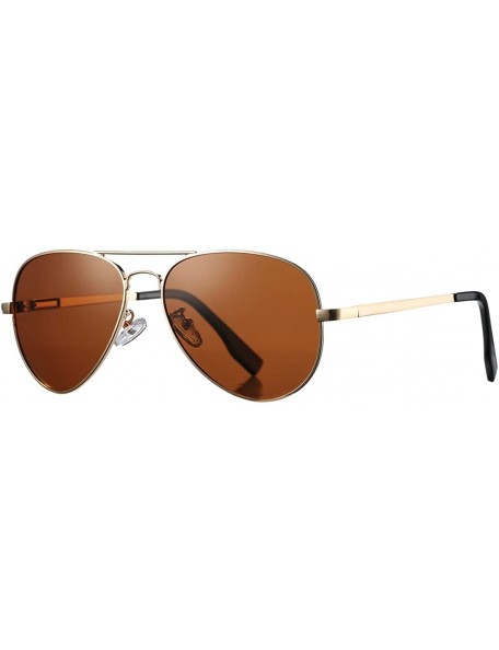 Square Polarized Aviator Sunglasses for Juniors Small Face Women Men Vintage UV400 Protection Shades - CA1890I3E4W $12.80