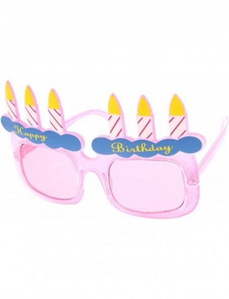 Oversized Happy Birthday Cake and Candles Party Favor Celebration Sunglasses - Pink Pink - CA11P6OEWXX $8.85