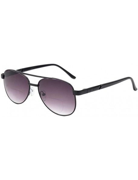 Aviator Bifocal Sun Readers Glasses Outdoor Reading Glasses & Sunglasses Unisex - Black Frame - CK18IG6HMMR $9.94