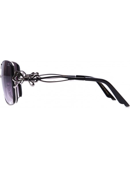Aviator Bowie Aviator Gradient Protected Sunglasses - Black/Silver - CN17Y053NEE $9.77