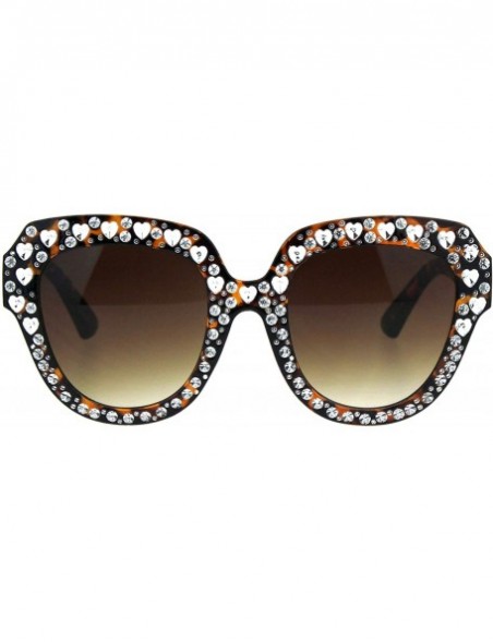 Butterfly Womens Oversized Style Sunglasses Heart Design Butterfly Frame UV 400 - Tortoise (Brown) - CW18RN4GAY3 $12.91