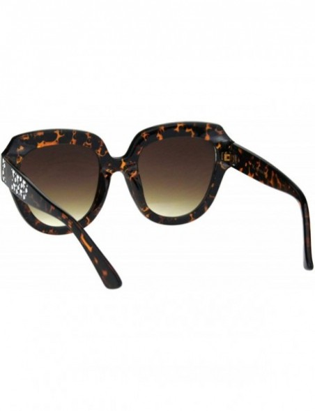 Butterfly Womens Oversized Style Sunglasses Heart Design Butterfly Frame UV 400 - Tortoise (Brown) - CW18RN4GAY3 $12.91