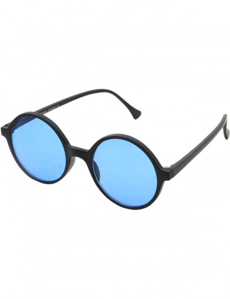 Oversized Oversized Round Sunglasses Hippie Color Lens Retro Circle Glasses Men and Women - Blue - CB1924A8ZWO $11.40