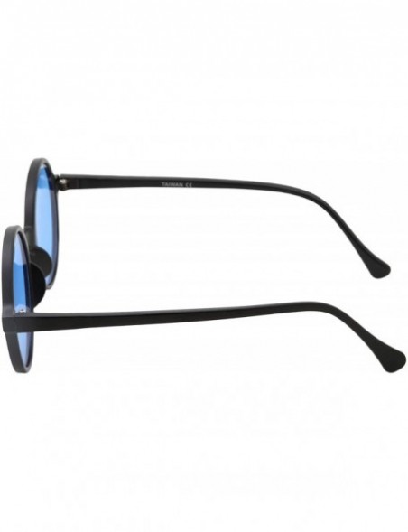 Oversized Oversized Round Sunglasses Hippie Color Lens Retro Circle Glasses Men and Women - Blue - CB1924A8ZWO $11.40