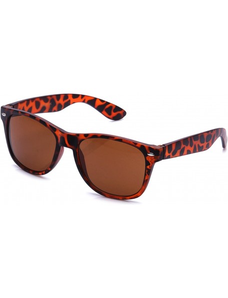 Wayfarer "Puri" Horned Rim Glass Lens Fashion Sunglasses for Men and Women - Tortoise - CW12O7WKLW2 $21.44