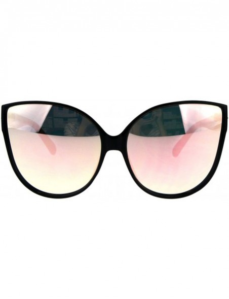 Butterfly Oversized Butterfly Sunglasses Womens Designer Fashion Mirror Lens - Black (Pink Mirror) - CV18EHNUORK $11.87