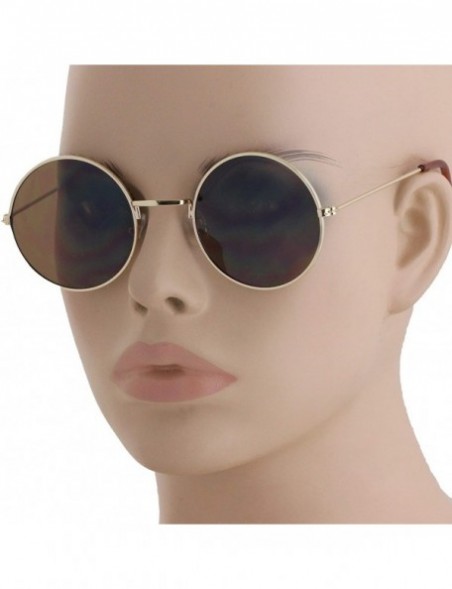 Goggle Retro Hipster Fashion Small Round Circle Metal Frame Ozzy Elton Color Tint John Lennon Style Sunglasses - CB18O8028YG ...