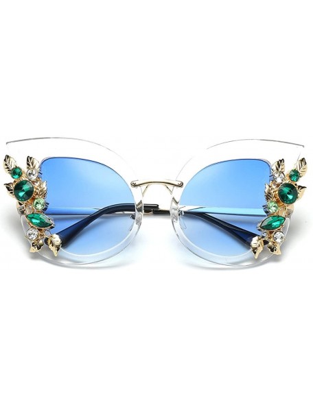 Rimless Womens Fashion Artificial Diamond Cat Ear Metal Frame Brand Classic Sun6131f - CN18RT80O8I $15.47