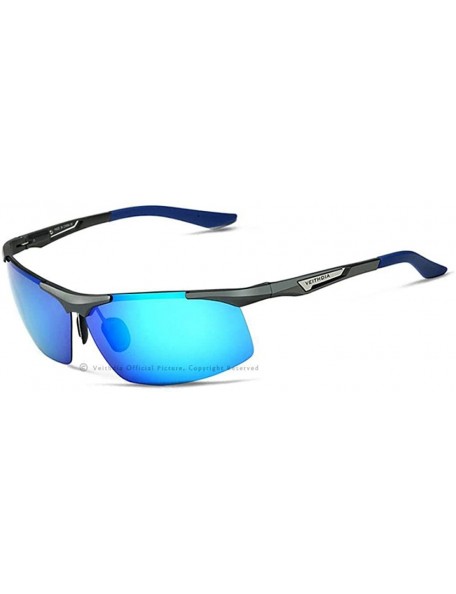 Aviator VEITHDIA Aluminum Magnesium Men's Sunglasses Polarized Men Coating Black - Blue - C8196R9Z45X $18.86