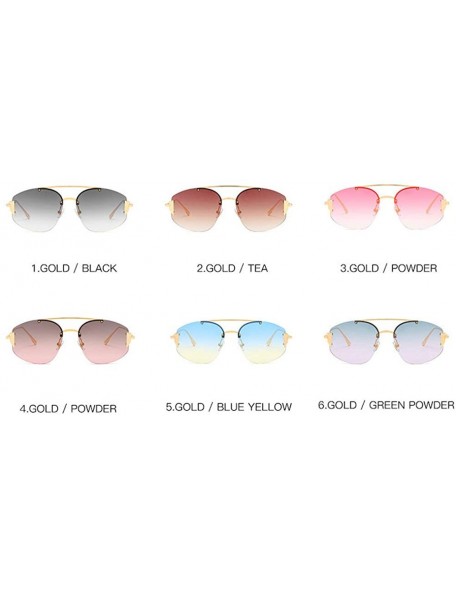 Rimless 2019 New Gradient Rimless Sunglasses Women UV400 Top Quality Brand Designer Vintage Trendy Sun Glasses - Pink - C818S...