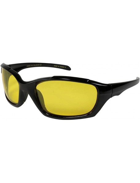 Sport Plastic Polarized Night Driving Glasses 540435-PND - Black - C011KI1VDAX $12.00