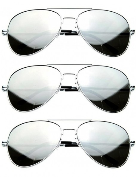 Aviator Mirror Lens Aviator Sunglasses Classic Tear Drop for Men Women (3 pack) - CK11KQKBE9H $11.13