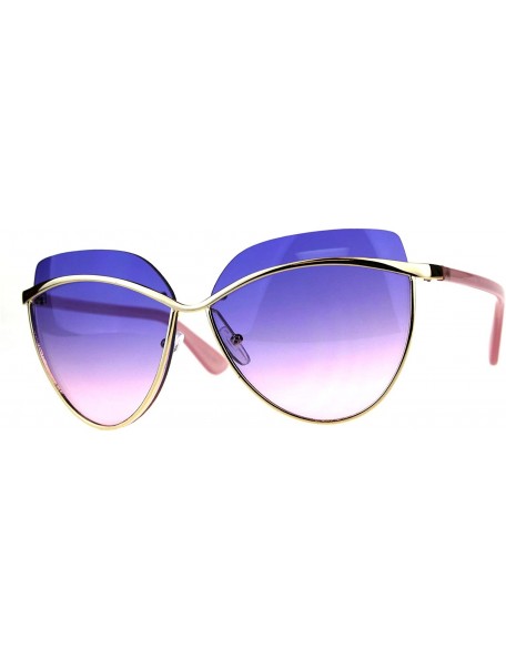 Butterfly Womens Sunglasses Unique Overlap Lens Designer Style Shades UV 400 - Pink (Purple Pink) - CV18DZHXACC $12.84