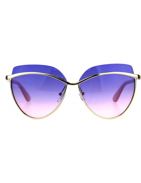 Butterfly Womens Sunglasses Unique Overlap Lens Designer Style Shades UV 400 - Pink (Purple Pink) - CV18DZHXACC $12.84