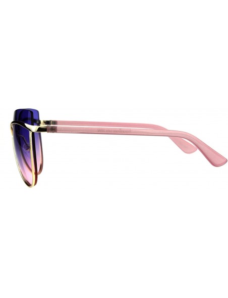 Butterfly Womens Sunglasses Unique Overlap Lens Designer Style Shades UV 400 - Pink (Purple Pink) - CV18DZHXACC $12.84