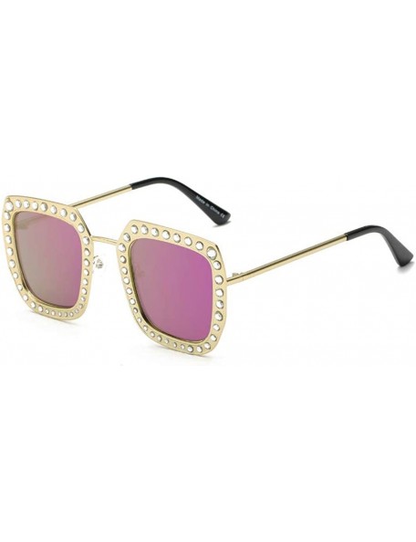 Square Retro Square Vintage Fashion Designer Sunglasses for Women with UV Protection - Purple - CM18LRRY37X $13.22