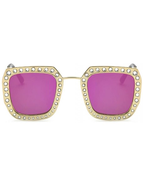 Square Retro Square Vintage Fashion Designer Sunglasses for Women with UV Protection - Purple - CM18LRRY37X $13.22