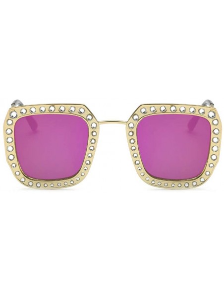 Square Retro Square Vintage Fashion Designer Sunglasses for Women with UV Protection - Purple - CM18LRRY37X $13.22