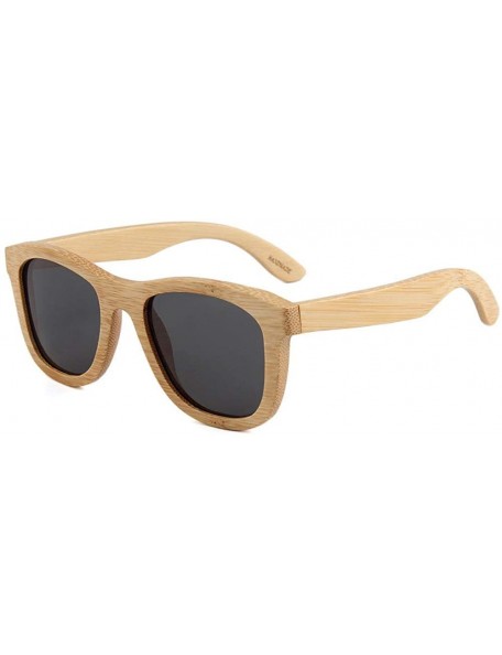 Aviator Polarized Full Bamboo Sunglasses True Film Bamboo Fashion Sunglasses Bamboo Glasses - CS18XD3AA6L $46.33