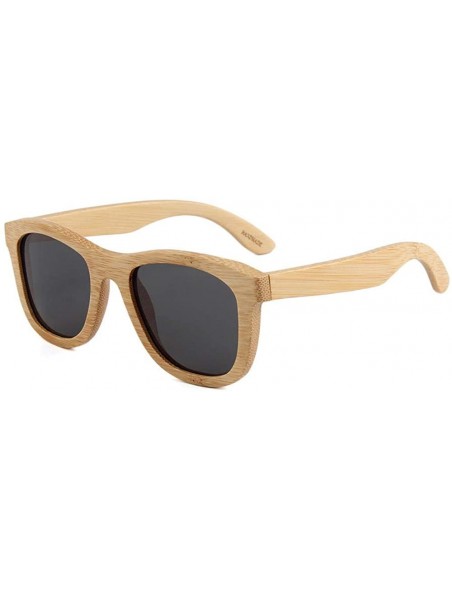 Aviator Polarized Full Bamboo Sunglasses True Film Bamboo Fashion Sunglasses Bamboo Glasses - CS18XD3AA6L $46.33