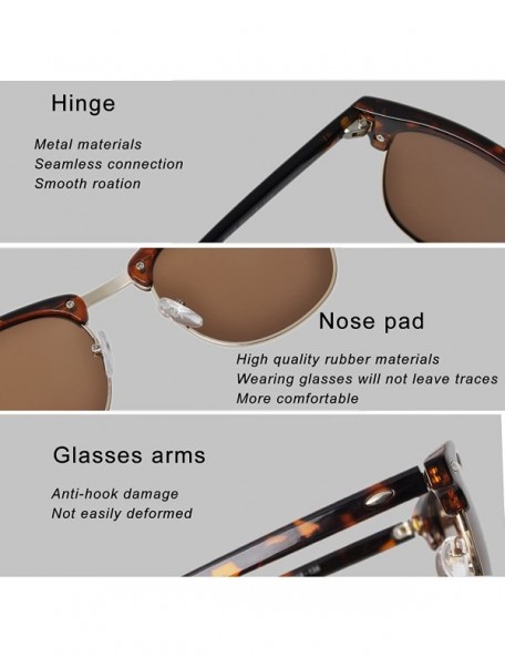 Rimless SUNGLASSES FOR MEN WOMEN - Half Frame Polarized Classic fashion womens mens sunglasses FD4003 - 1-1leopard Brown - C4...
