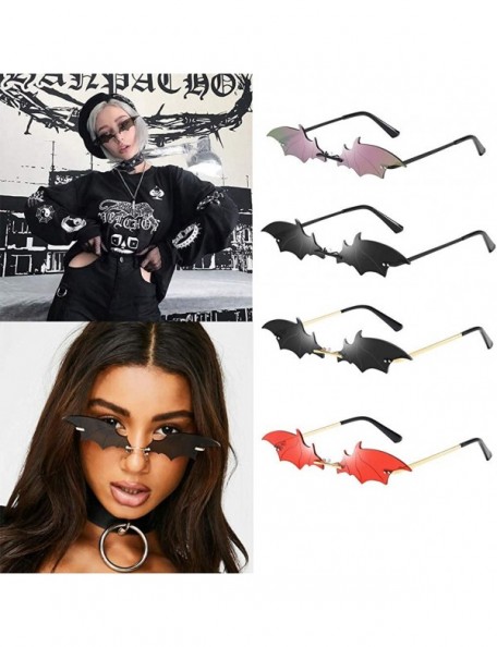 Oversized Funny Bat Shape Retro Sunglasses Vintage Irregular Unisex Fashion Shades Sunglasses Personality Eyewear - C - CJ190...