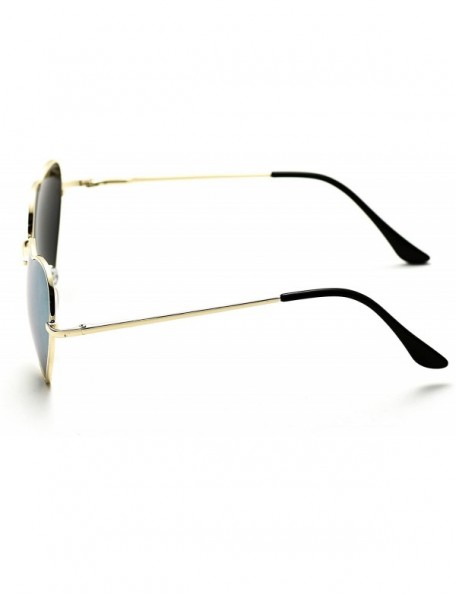 Aviator 6 Packs Vintage Mirrored Lens Aviator Unisex Heart Sunglasses Metal Frame - Pink Mirror - CX18E3CA57I $27.03