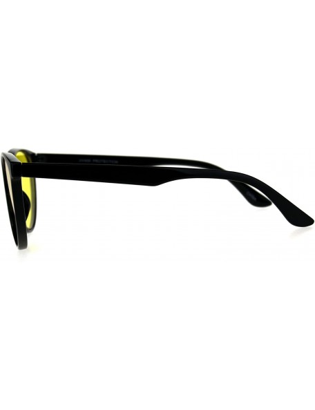 Cat Eye Womens Pimp Color Cat Eye Thin Horn Rim Plastic Sunglasses - Yellow - CU18CIAIDD4 $13.17