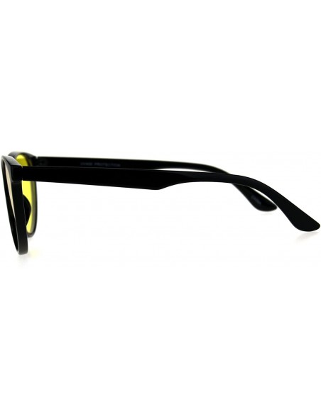 Cat Eye Womens Pimp Color Cat Eye Thin Horn Rim Plastic Sunglasses - Yellow - CU18CIAIDD4 $13.17