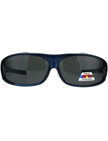 Oval Polarized Anti-glare Lens Oval Mod Fit Over Sunglasses - Blue - CZ1876OKHKD $12.59